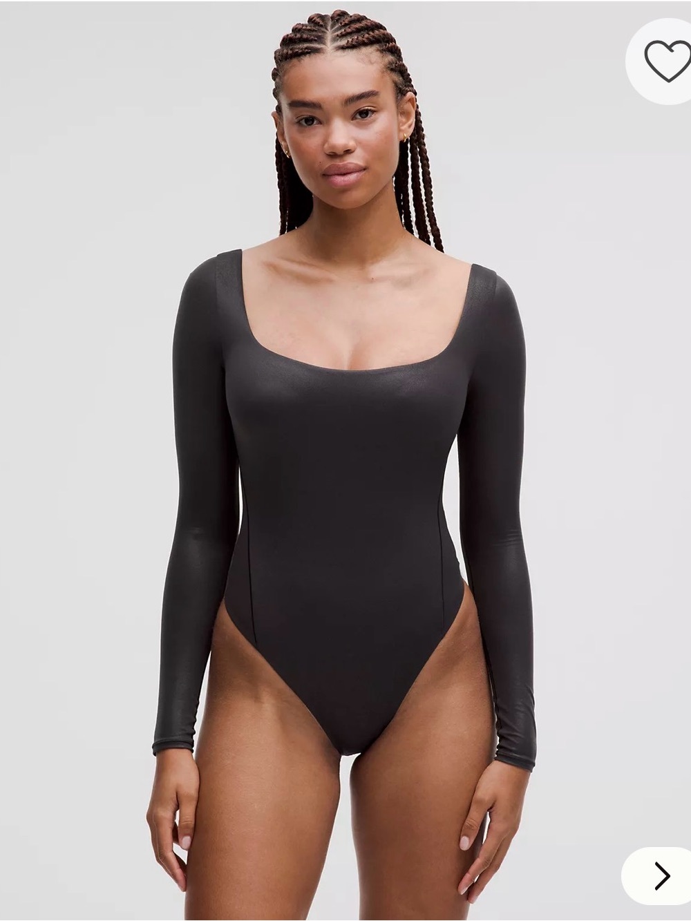 Black Wundermost Ultra-Soft Nulu Square-Neck Long-Sleeve Bodysuit - Large
